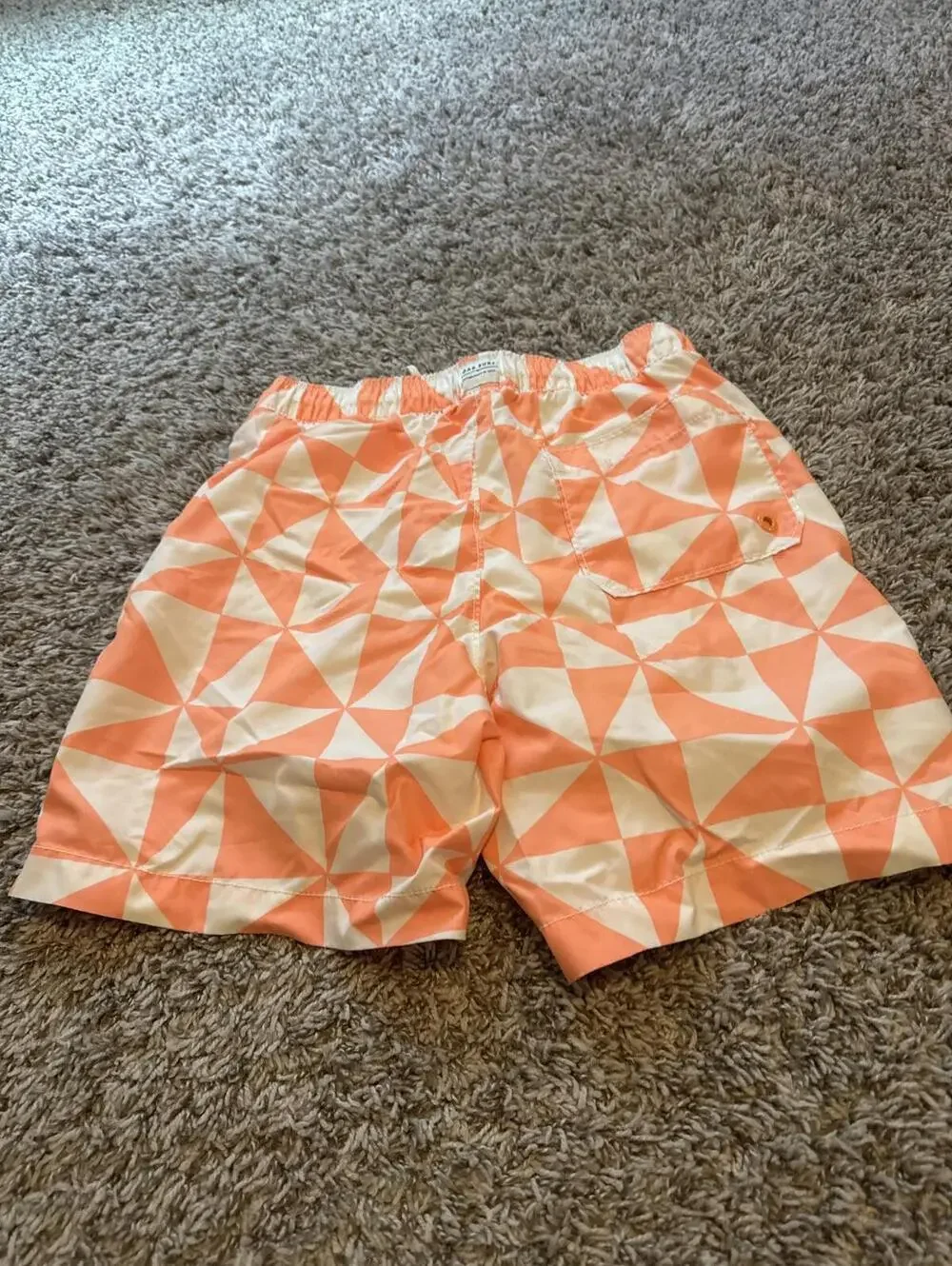 GAP Kids Swim Shorts XXL Orange Geometric Pattern